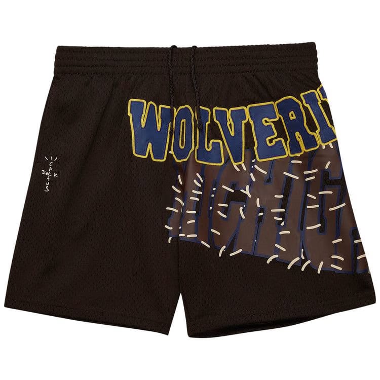 Cactus Jack by Travis Scott x Mitchell & Ness University Of Michigan Shorts Brown