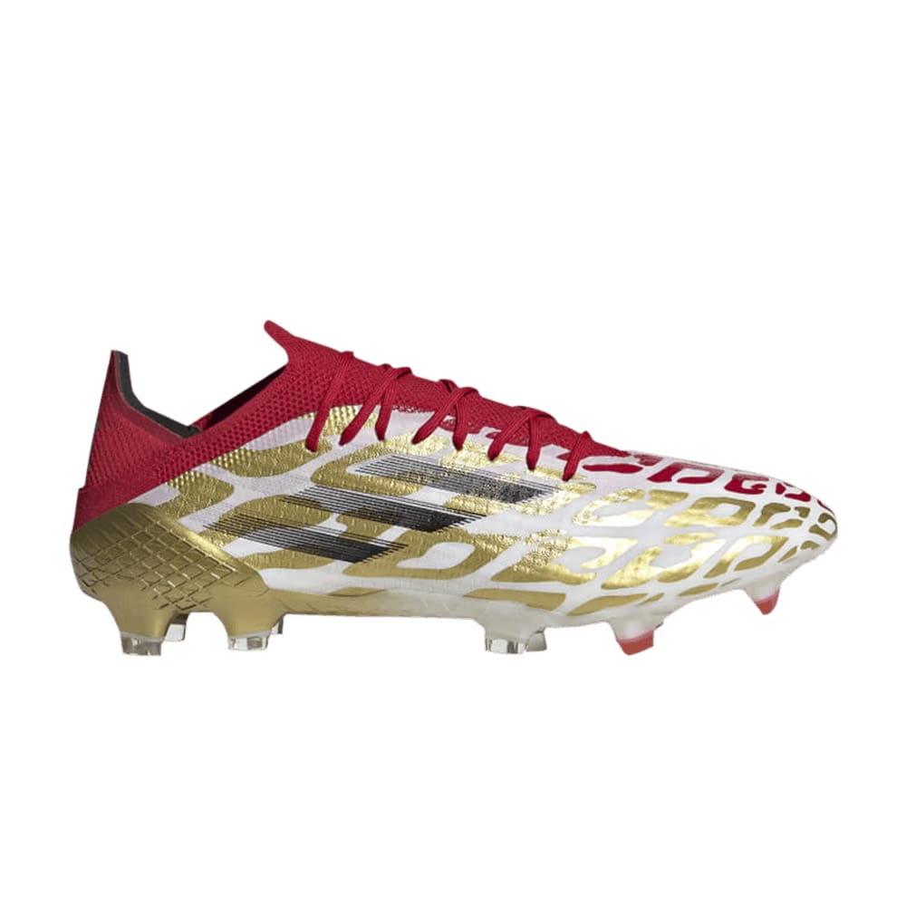 Adidas x Speedflow Mo Salah.1 FG White Gold Metallic Scarlet