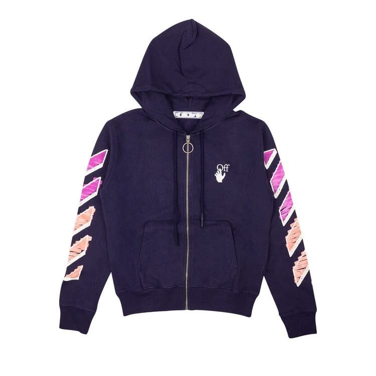 Off-White Marker Slim Zip Hoodie Purple