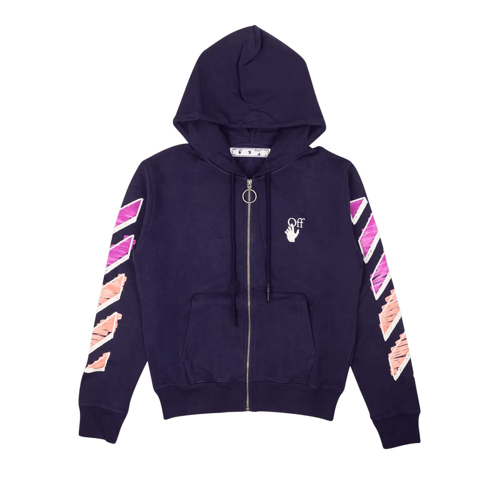 Off-White Marker Slim Zip Hoodie Purple