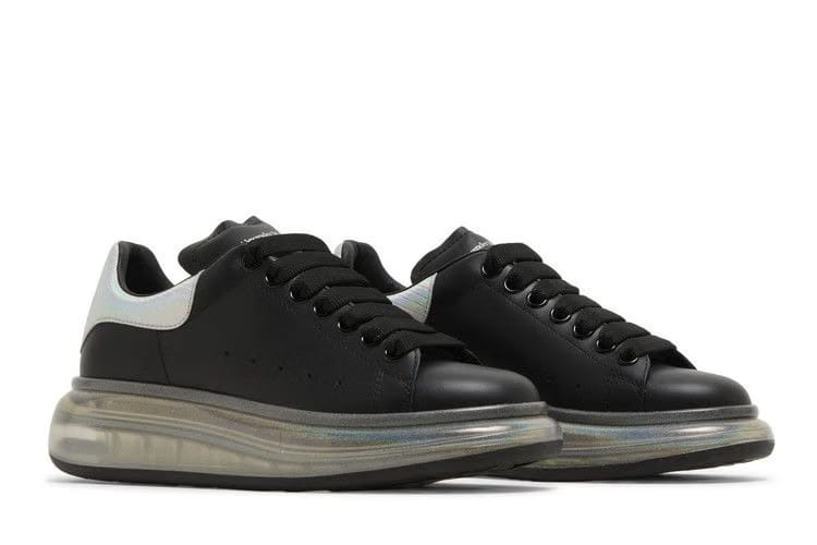 Alexander McQueen Wmns Oversized Sneaker 'Black Holo Silver'