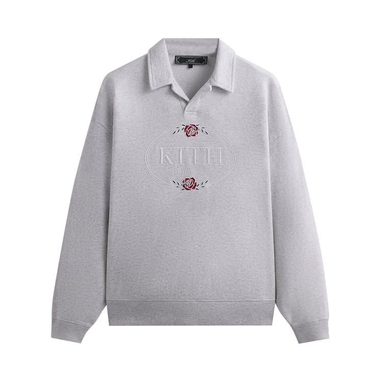 Kith Nelson Collared Pullover Light Heather Grey