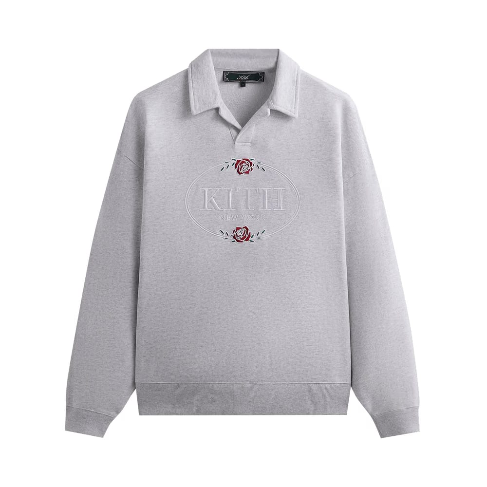 Kith Nelson Collared Pullover Light Heather Grey