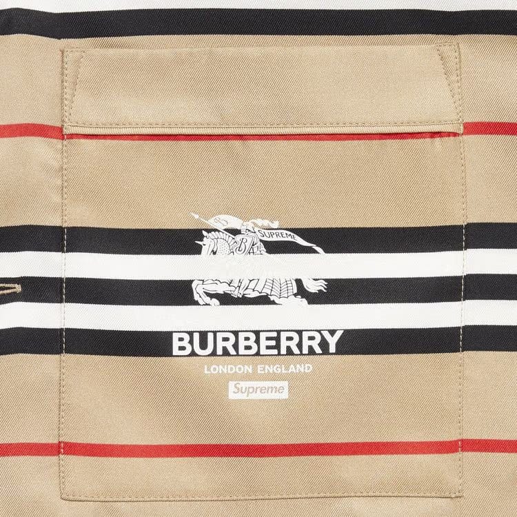 Supreme x Burberry Icon Stripe Silk Pyjama Shirt (Burberry Exclusive) Dusty Pink