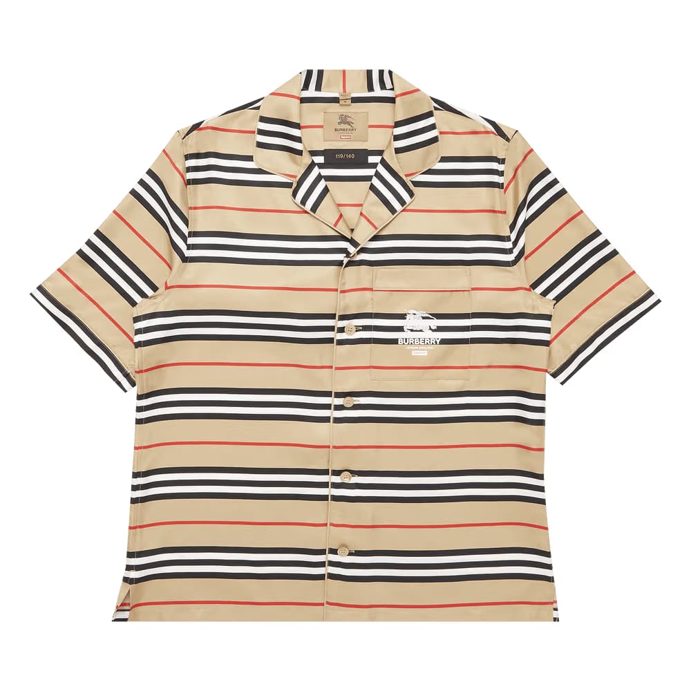 Supreme x Burberry Icon Stripe Silk Pyjama Shirt (Burberry Exclusive) Dusty Pink