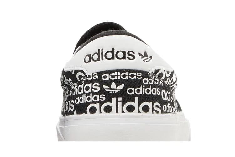 Adidas Court Rallye Slip Allover Logo - Black White