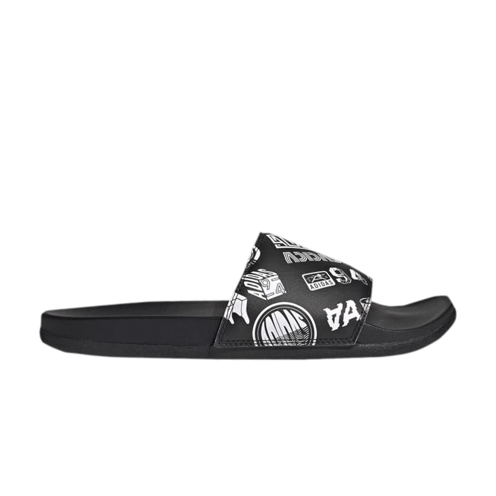 Adidas Adilette Comfort Slide All Over Logos - Black