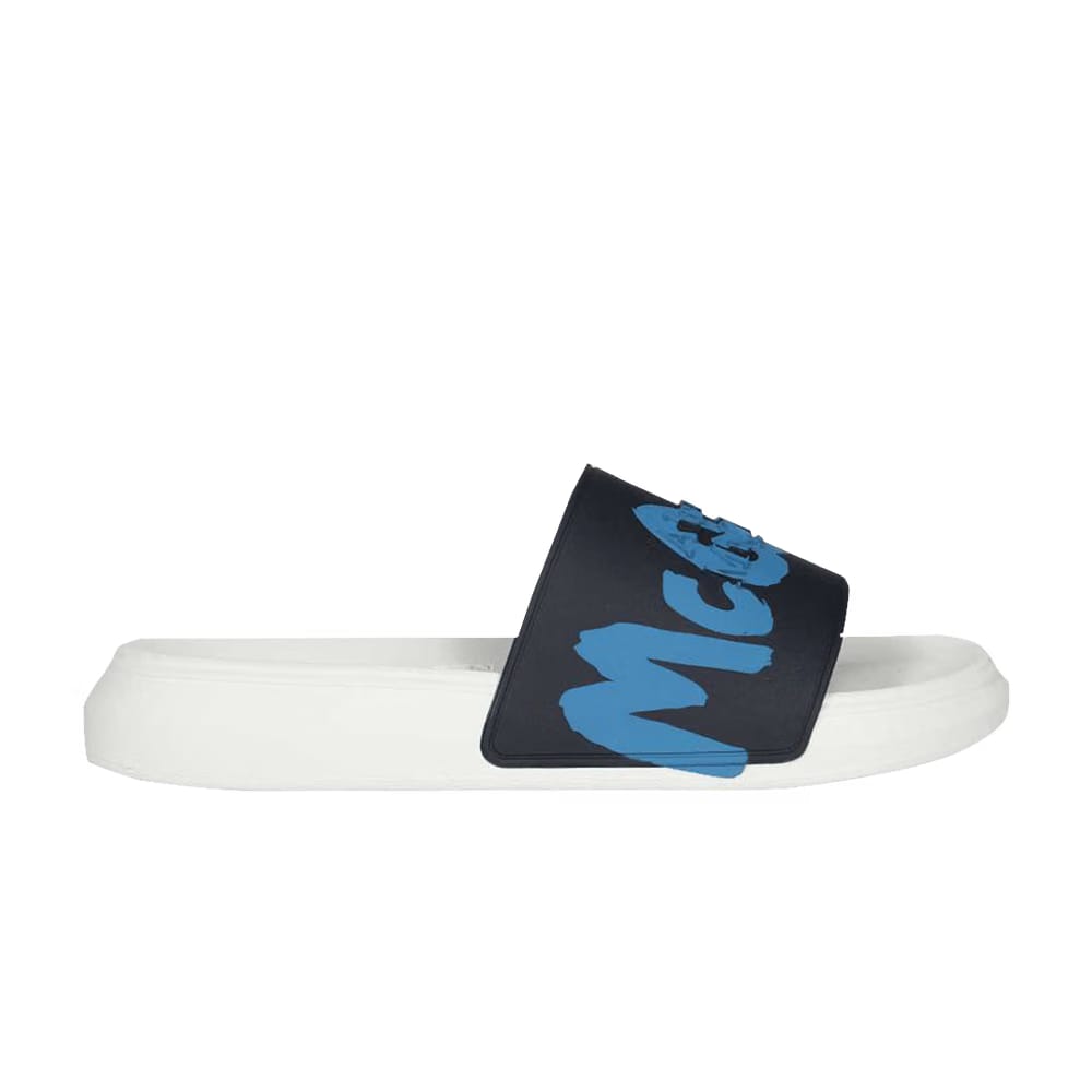 Alexander McQueen Wmns Rubber Pool Slide 'Graffiti - Navy'