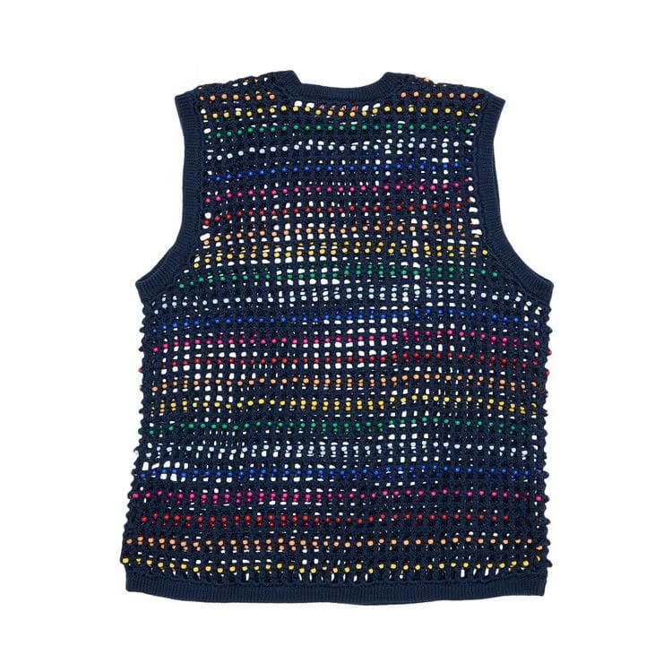 Supreme Beaded Sweater Vest Navy