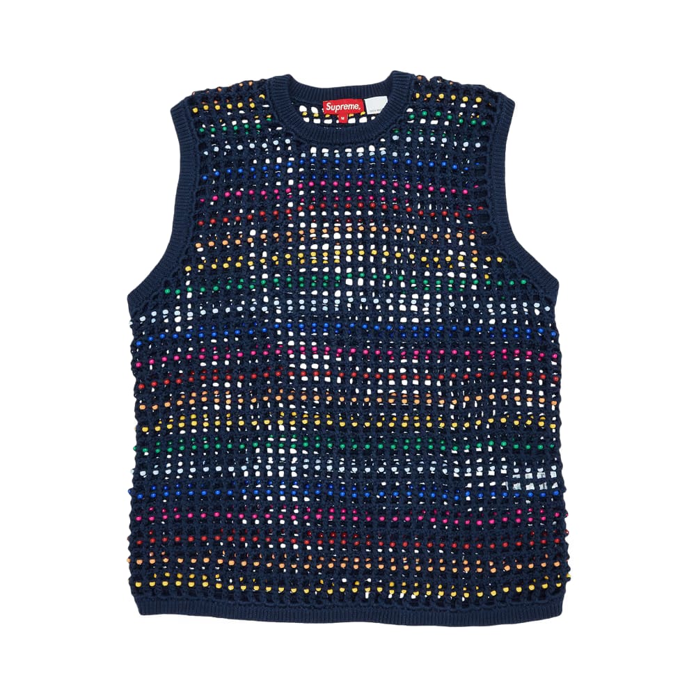 Supreme Beaded Sweater Vest Navy
