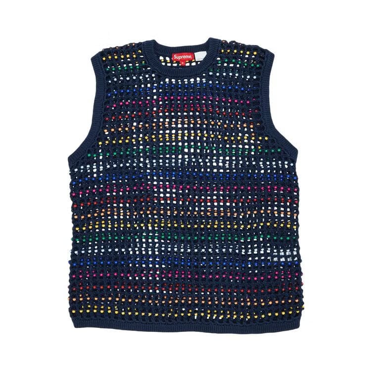 Supreme Beaded Sweater Vest Navy