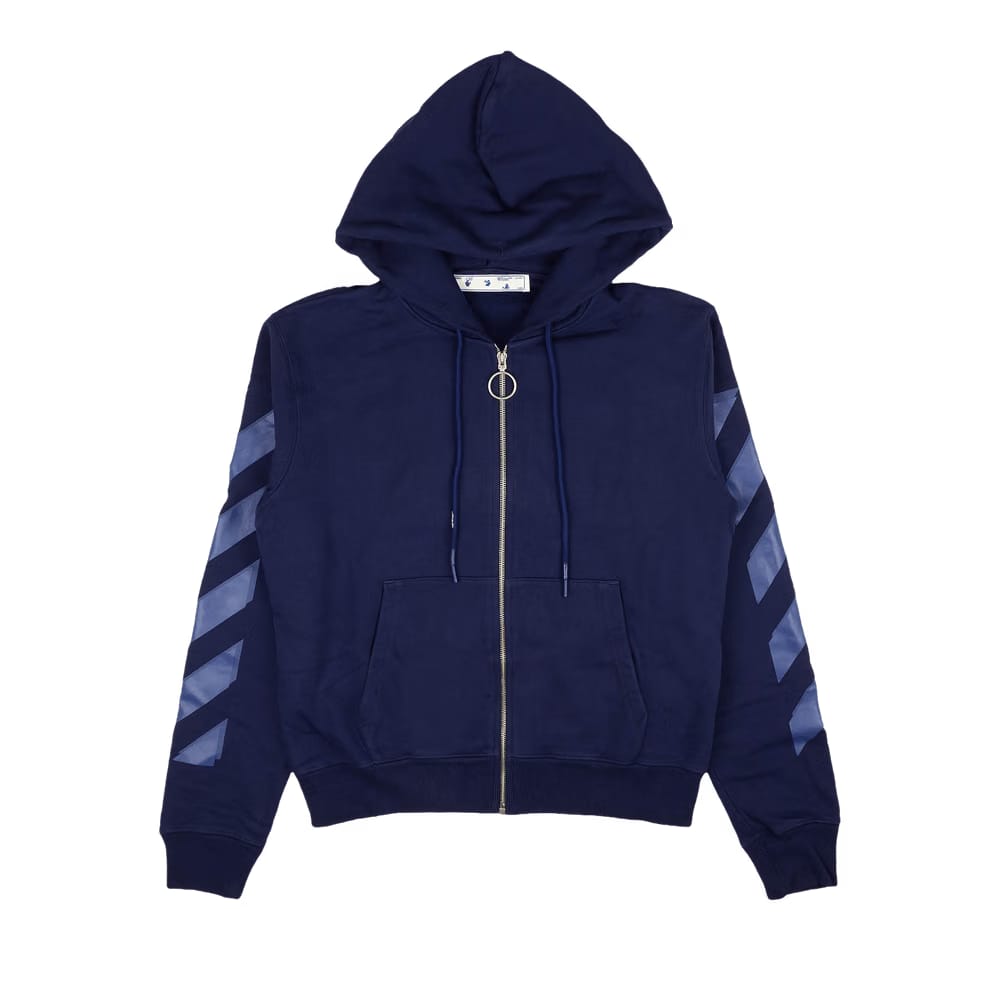 Off-White Rubber Arrow Slim Zip Hoodie Blue