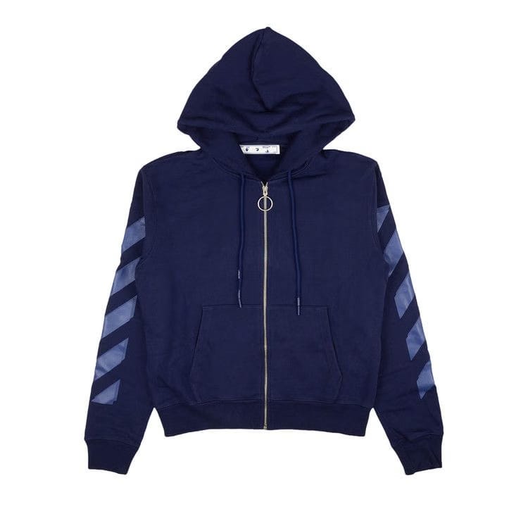 Off-White Rubber Arrow Slim Zip Hoodie Blue