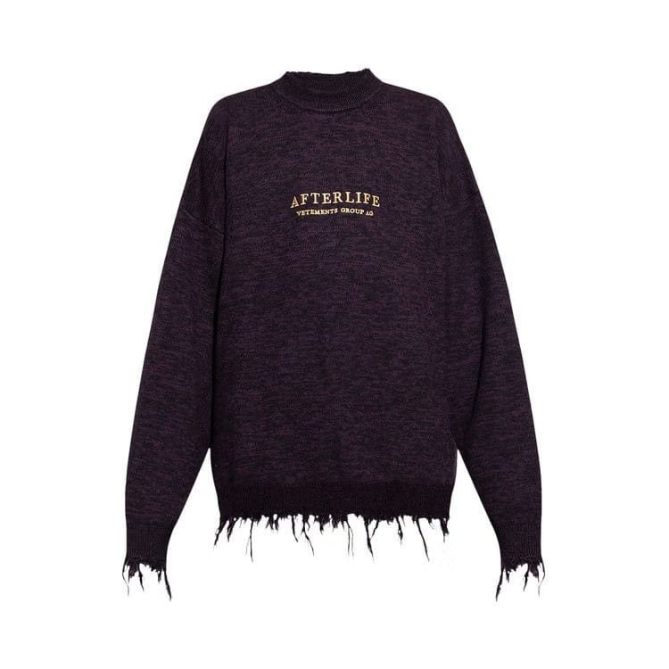 Vetements Afterlife Destroyed Knitted Sweater Purple