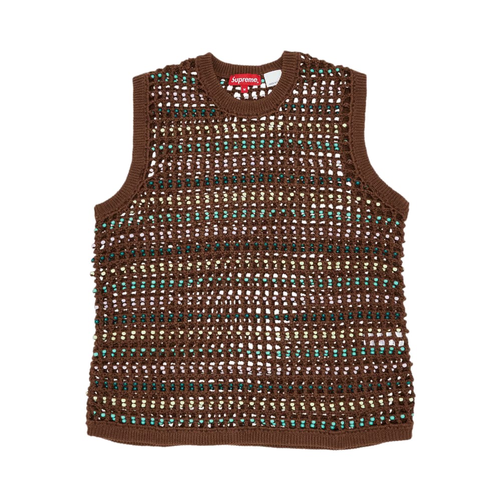 Supreme Beaded Sweater Vest Brown