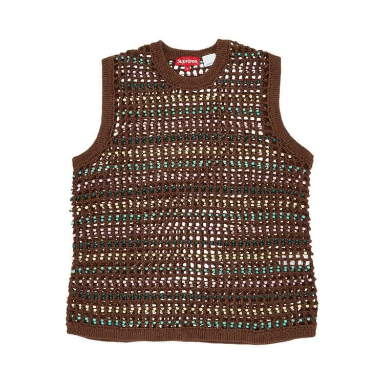 Supreme Beaded Sweater Vest Brown