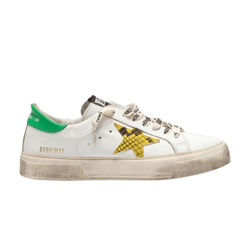 Golden Goose Wmns May 'White Green Snakeskin'