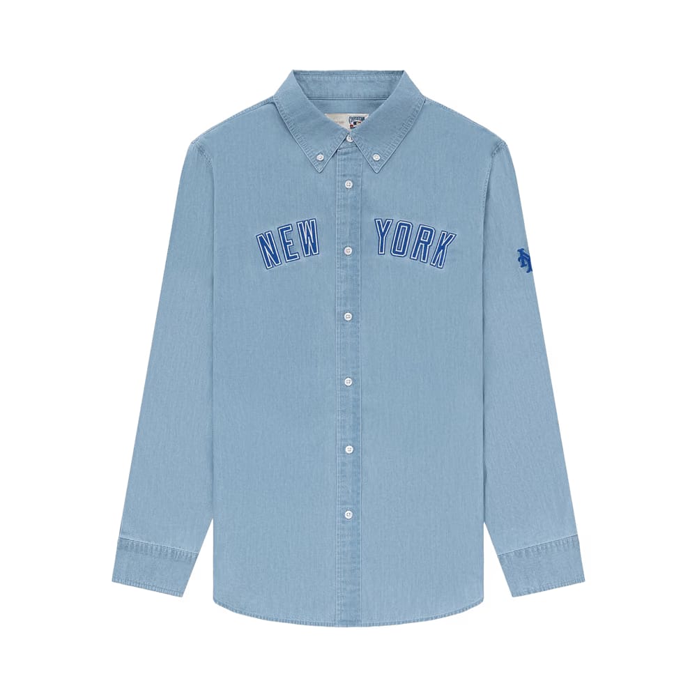 Aimé Leon Dore x New York Mets Chambray Shirt Light Washed