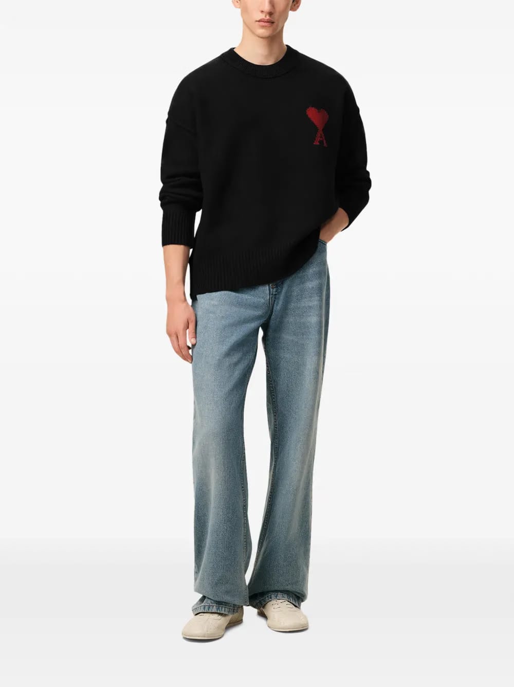 AMI Paris Ami De Coeur crew-neck wool sweater