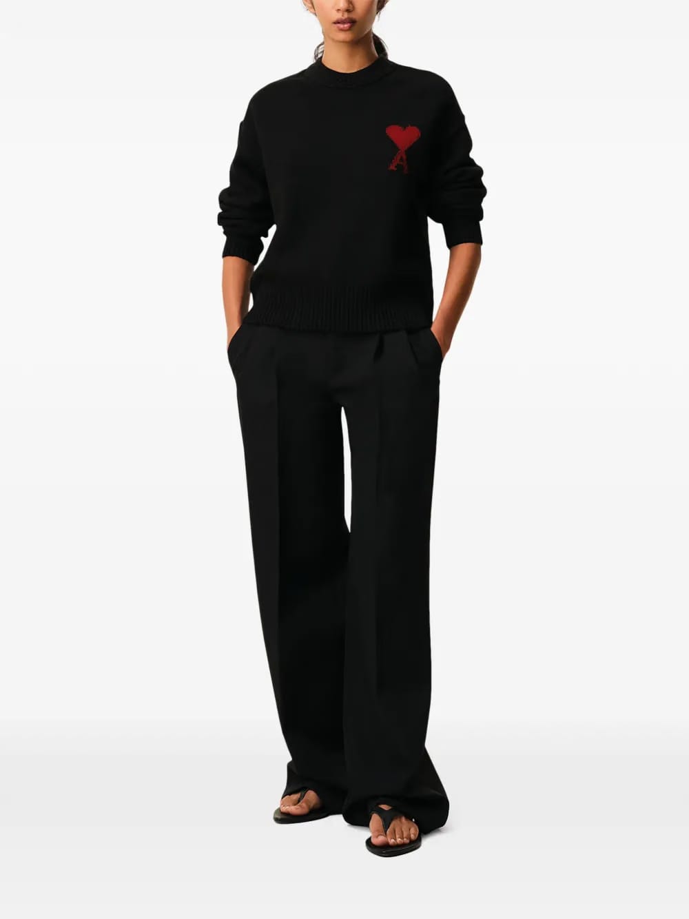 AMI Paris Ami De Coeur crew-neck wool sweater