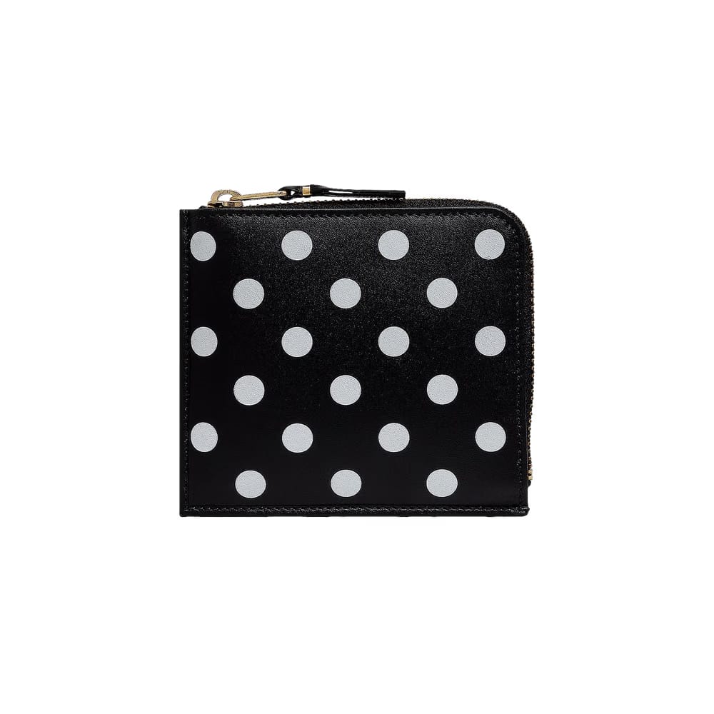Comme des Garçons Dots Printed Leather Line Wallet Black