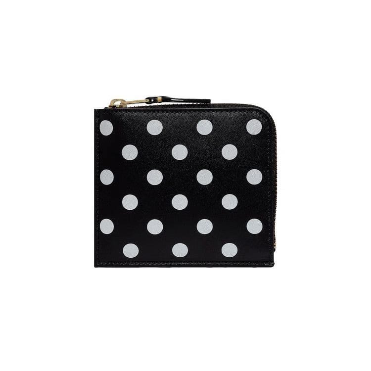 Comme des Garçons Dots Printed Leather Line Wallet Black