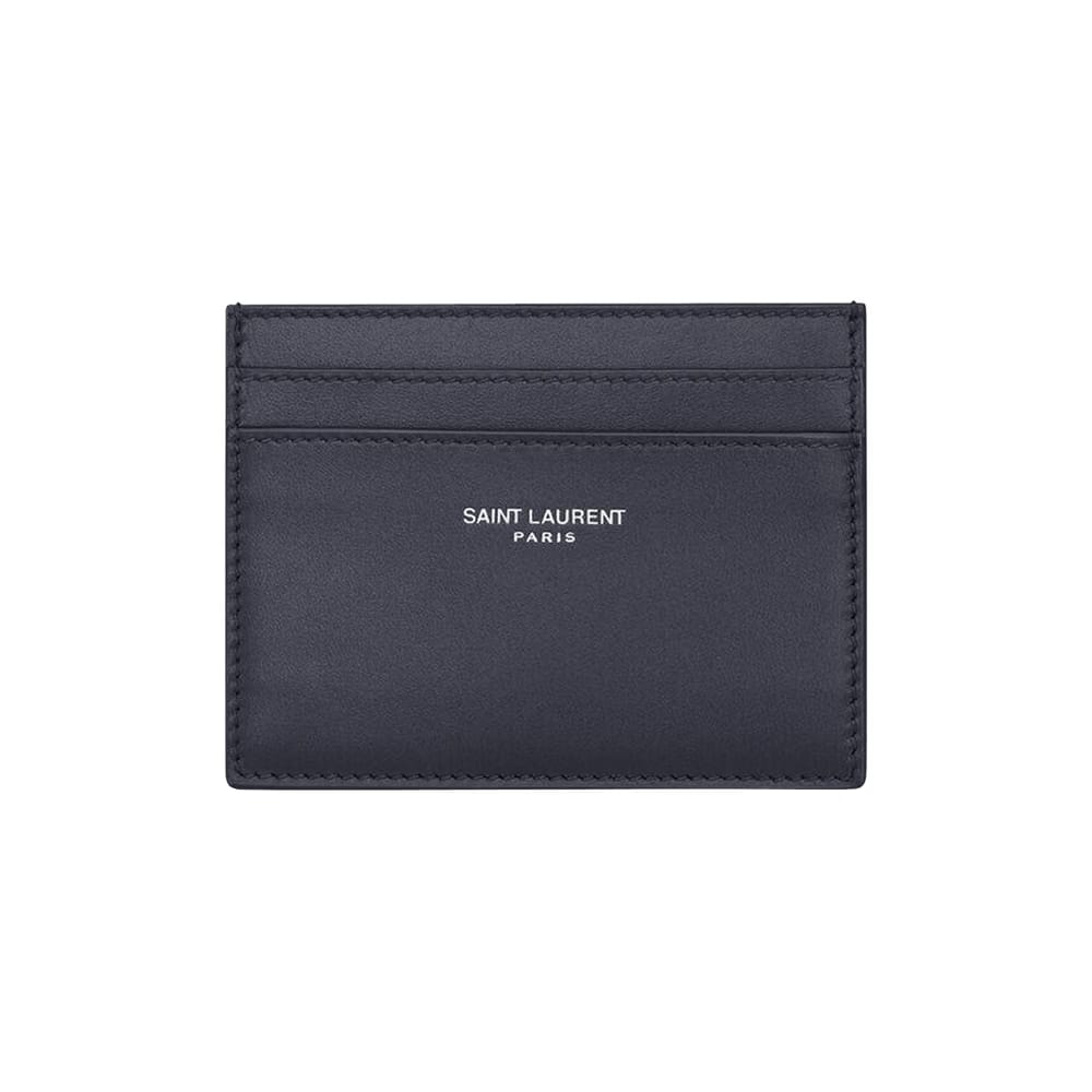Saint Laurent Paris Card Case In Smooth Leather Midnight