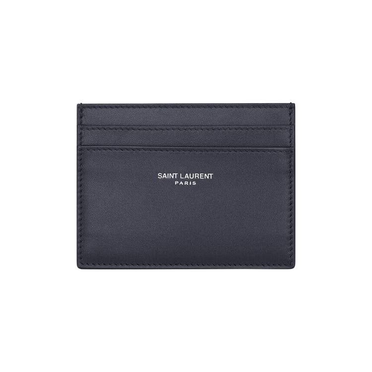 Saint Laurent Paris Card Case In Smooth Leather Midnight