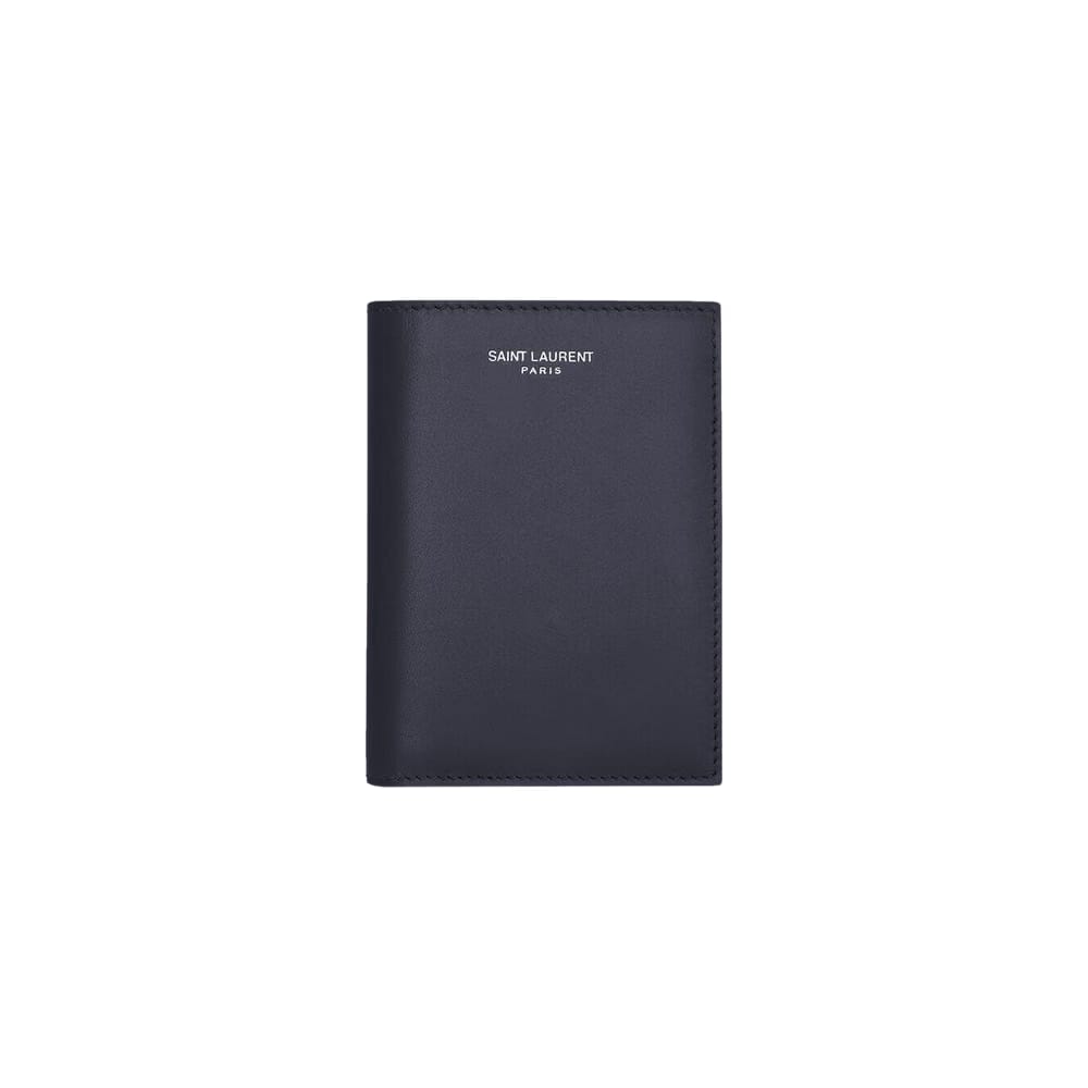 Saint Laurent Paris Credit Card Wallet In Smooth Leather Midnight