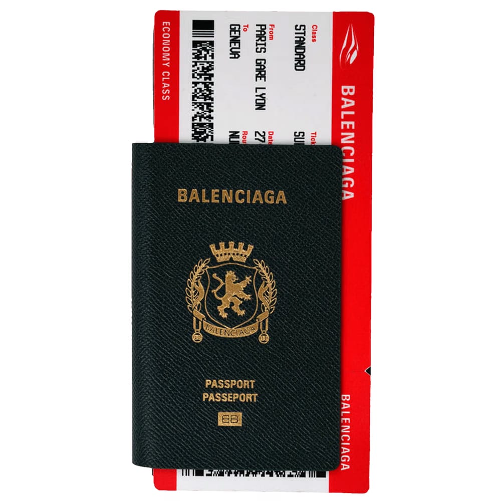 Balenciaga Passport Long Wallet 1 Ticket Passport Green