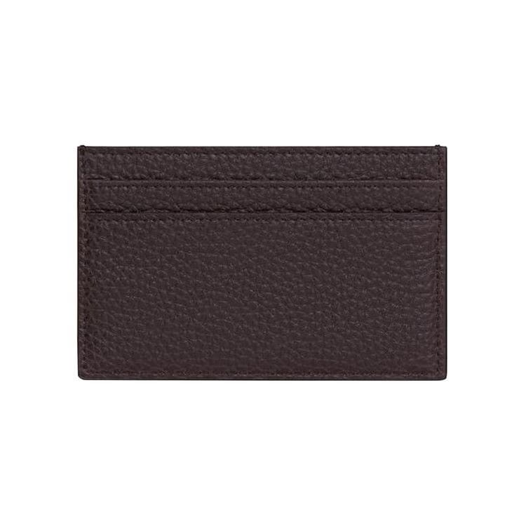 CELINE Medium Card Holder In Grained Calfskin Espresso