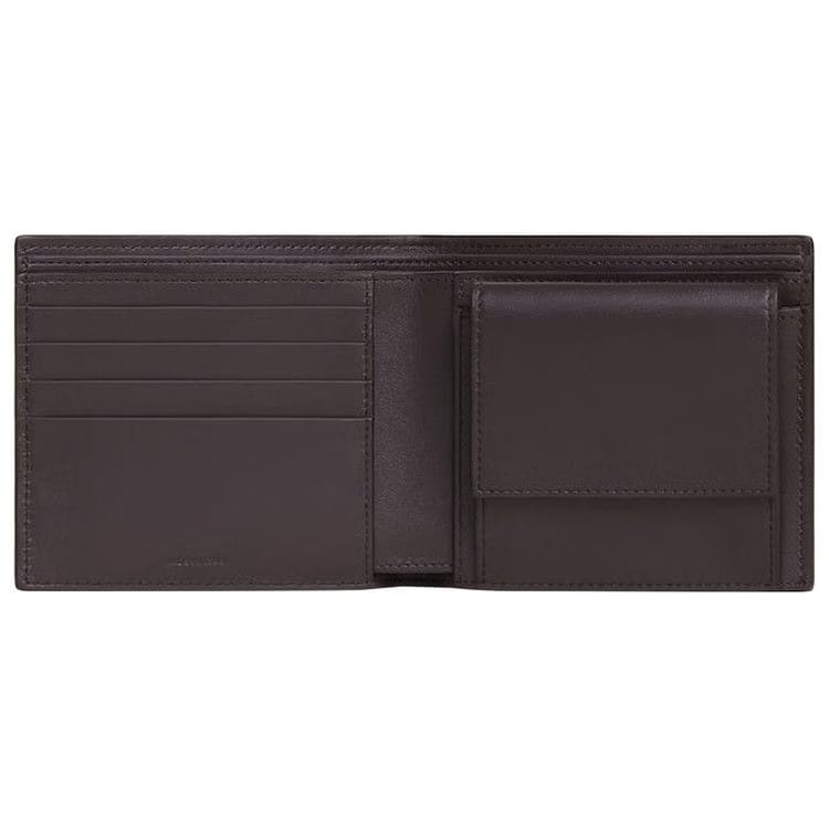 CELINE Bi Fold Wallet In Grained Calfskin Espresso