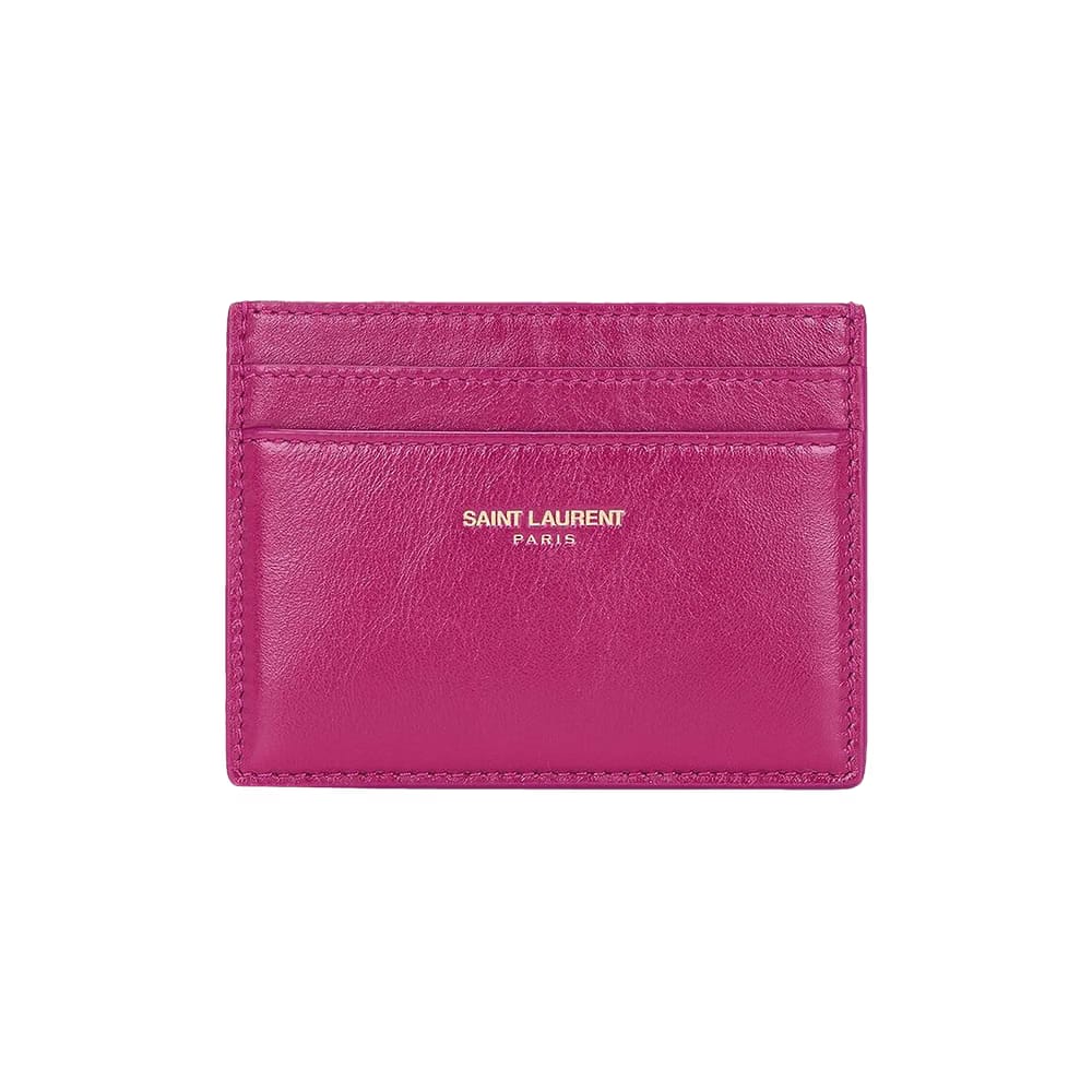Saint Laurent Credit Card Case Deep Magenta