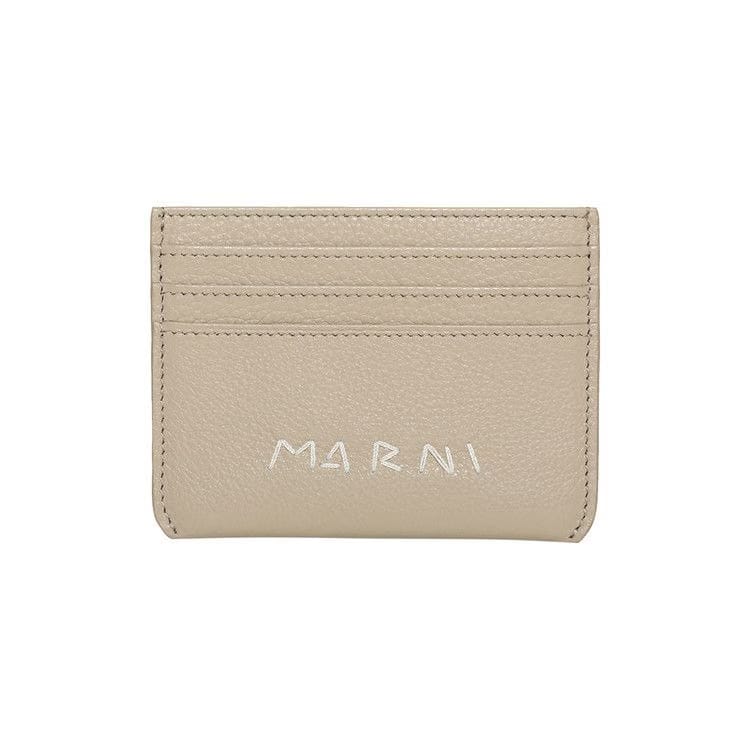 Marni Logo Detail Card Case Winter Wheat