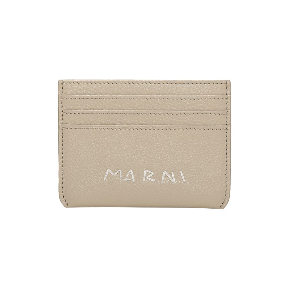 Marni Logo Detail Card Case Winter Wheat