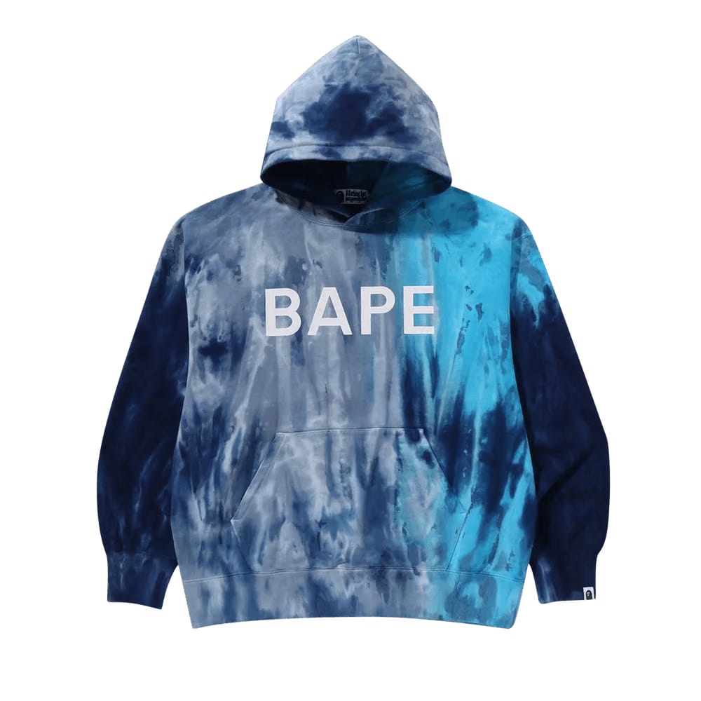 BAPE Ice Dye Relaxed Fit Pullover Hoodie Blue