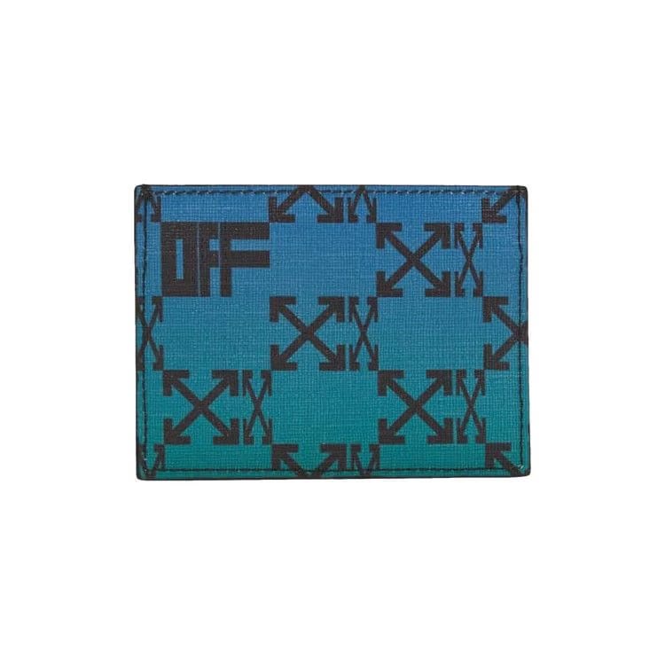 Off-White Monogram Allover Simple Card Case Navy Blue