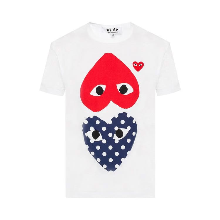 Comme des Garçons PLAY Polka Dot Mix Heart T-Shirt White