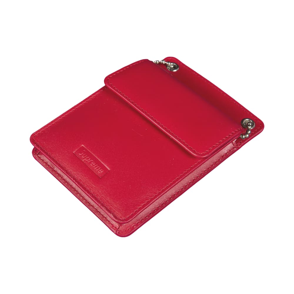 Supreme Leather ID Holder and Wallet Red