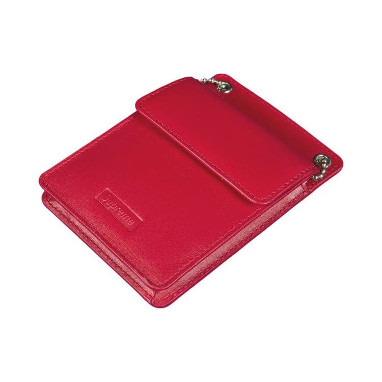 Supreme Leather ID Holder and Wallet Red