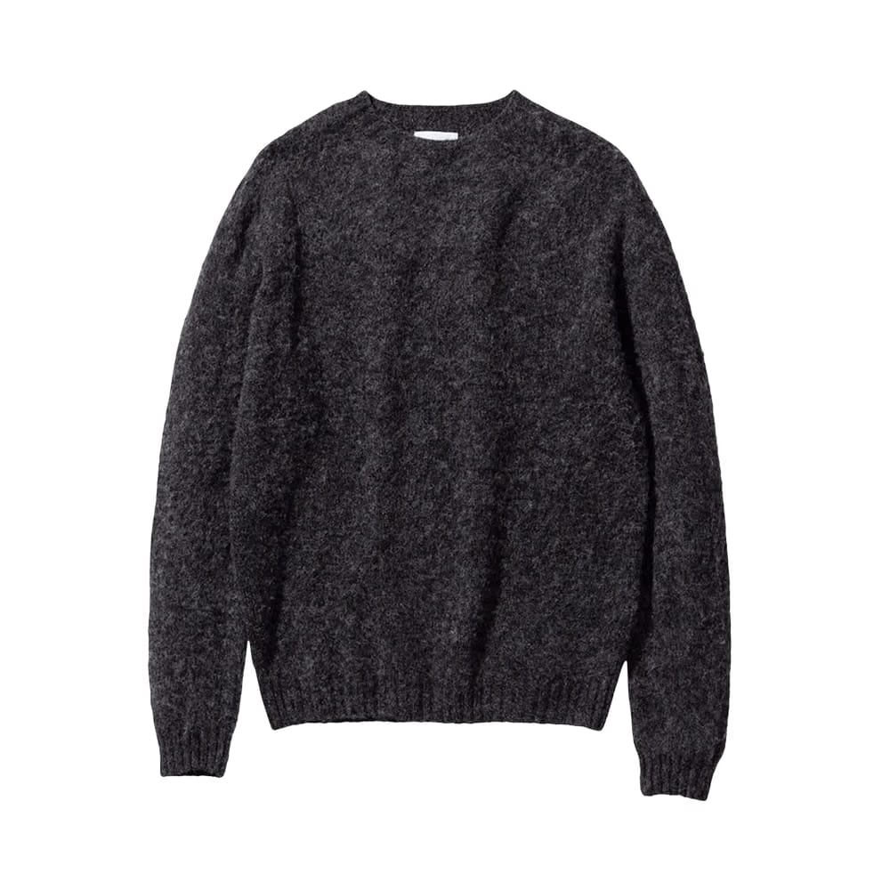Norse Projects Birnir Brushed Lambswool Crewneck Charcoal Melange