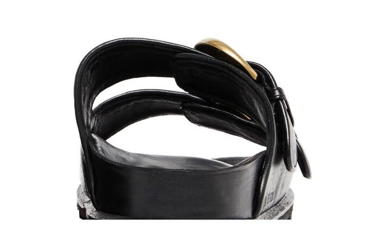 Marine Serre Wmns Leather Birk Sandal 'Black'
