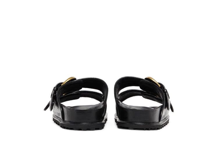 Marine Serre Wmns Leather Birk Sandal 'Black'