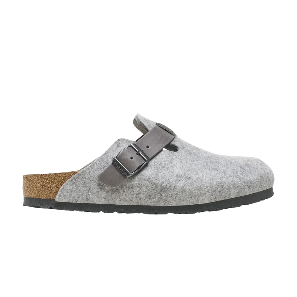 Birkenstock Boston Natural Leather-Felt Light Grey