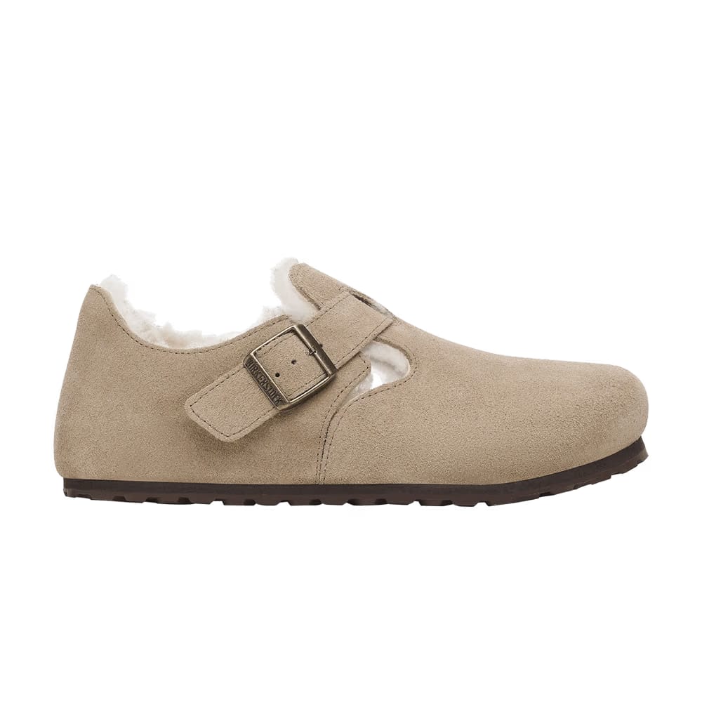 Birkenstock London Shearling Suede Leather Taupe