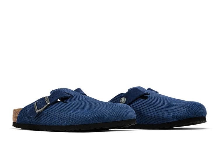 Birkenstock Boston Suede Embossed Corduroy Narrow Indigo