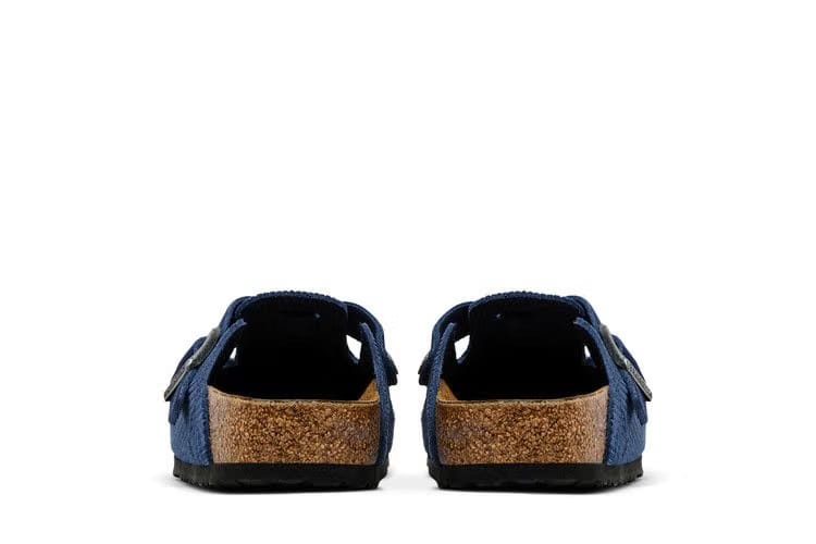 Birkenstock Boston Suede Embossed Corduroy Narrow Indigo