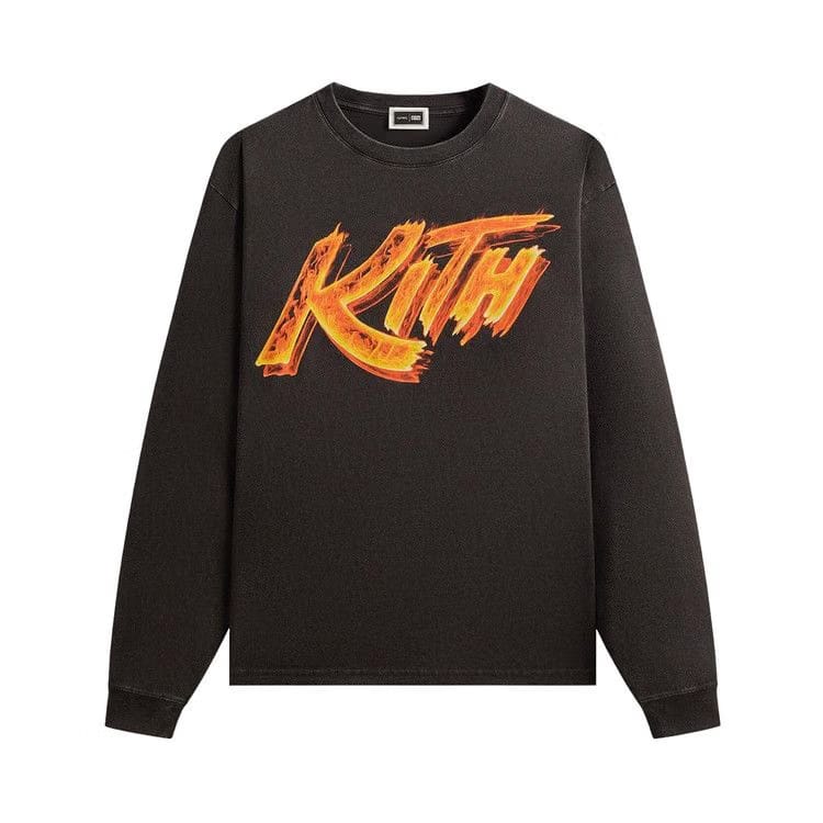 Kith x Capcom Street Fighter Flame Vintage Long-Sleeve T-Shirt Black