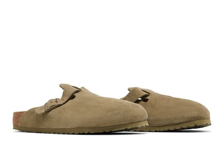 Birkenstock Boston Suede Leather Faded Khaki