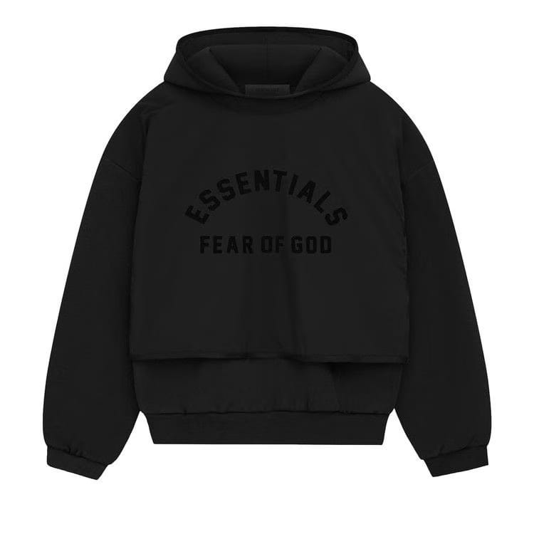 Fear of God Essentials Nylon Fleece Hooded Sweater Jet Black/Jet Black